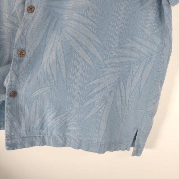 Tommy Bahama SILK Blend SS PALM FERN Print Button up Shirt Textured Size M - Picture 8 of 13